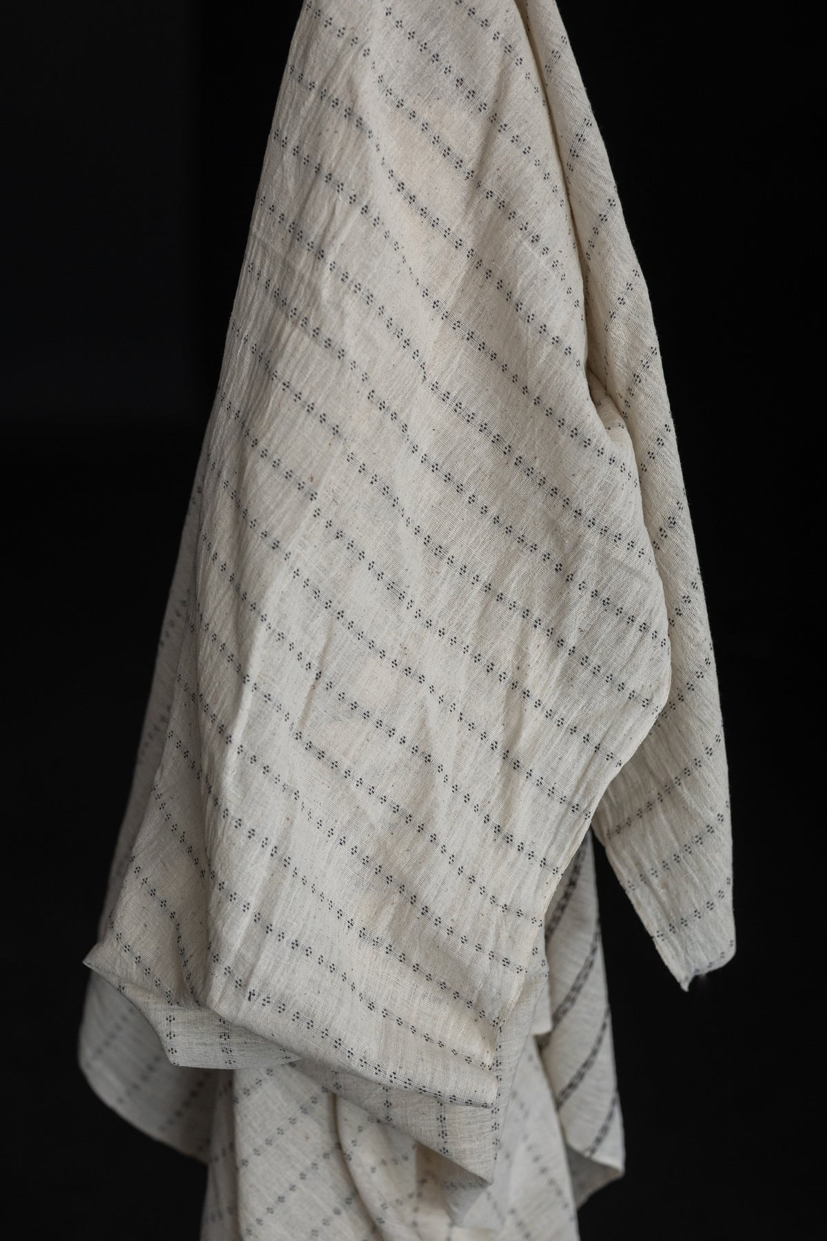 Extra Weft Handwoven Cotton - Salt Tracks