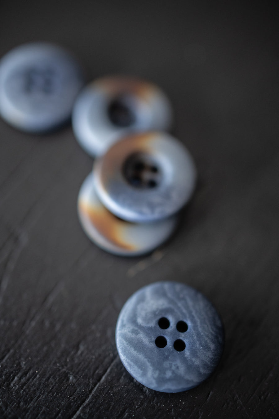 Corozo Button - Denim Blue