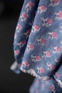 Indian Block Print Cotton - Pink Floret