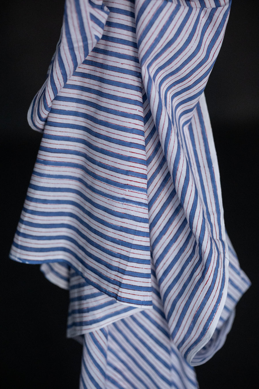 Indian Block Print Cotton - Benjamin Stripe