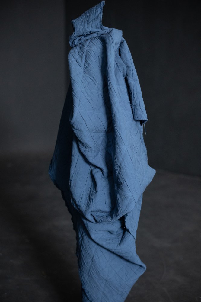 blue jacquard fabric