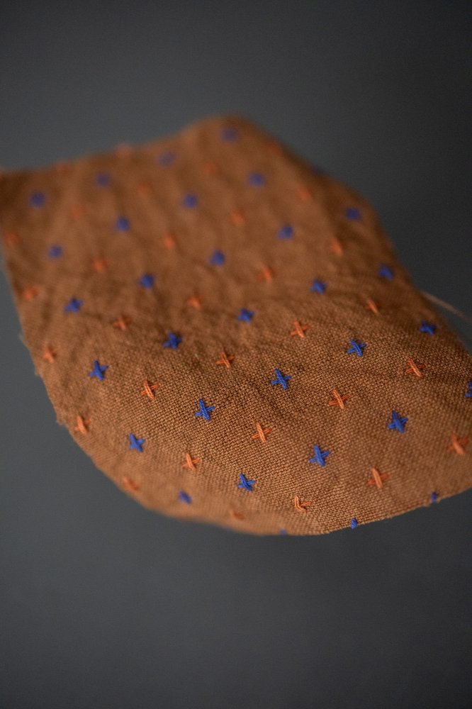 Indian Cotton Cross Stitch - Rust Bobbette