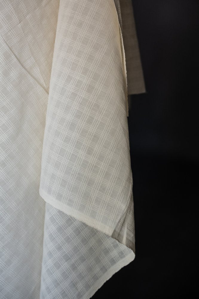 Natural Indian Cotton - Chequered Stripe