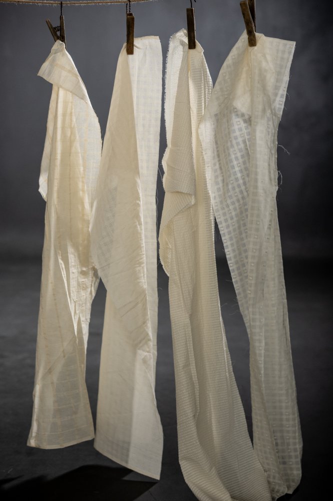 Natural Indian Cotton - Chequered Stripe