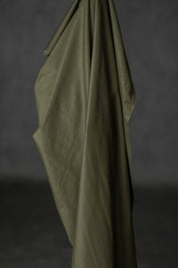 green needlecord cotton fabric