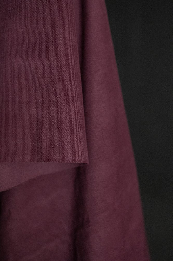 Plum Purple Needlecord Cotton Fabric