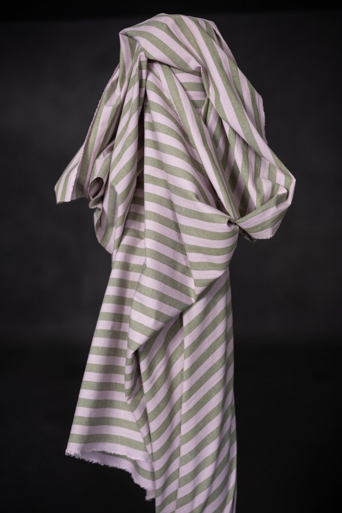pink green stripy fabric 