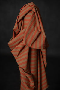 Orange Cotton Linen Stripe Fabric