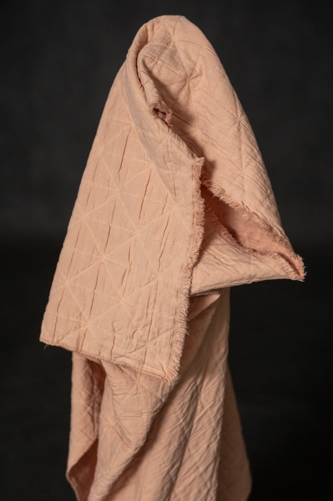 pink quilted jacquard cotton fabric