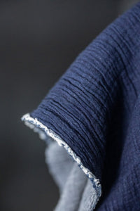 Cotton Double Gauze - Indigo Chambray Crepe