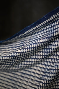 Indian Block Print Cotton - Indigo Semi Circle