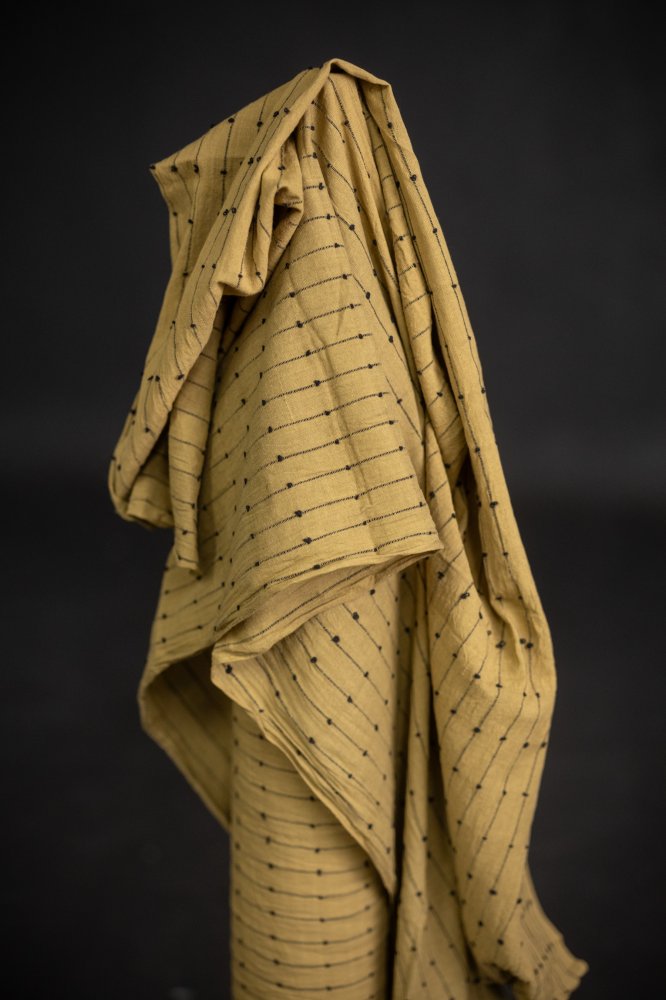 green handwoven loopy fabric