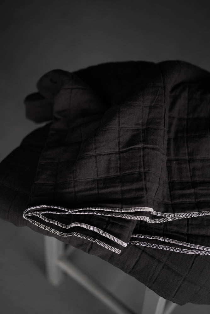 Lunar Black Jacquard Square