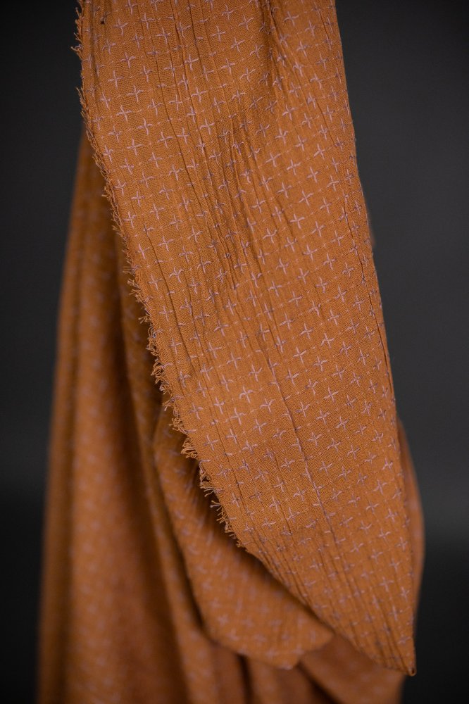 rusty orange cross stitch fabric