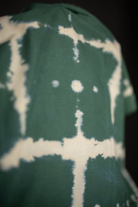 green shibori fabric