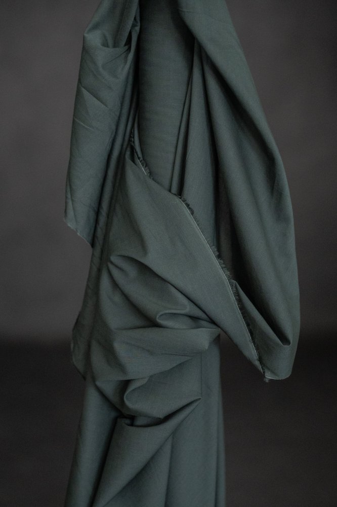 green cotton voile