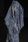 blue block print cotton
