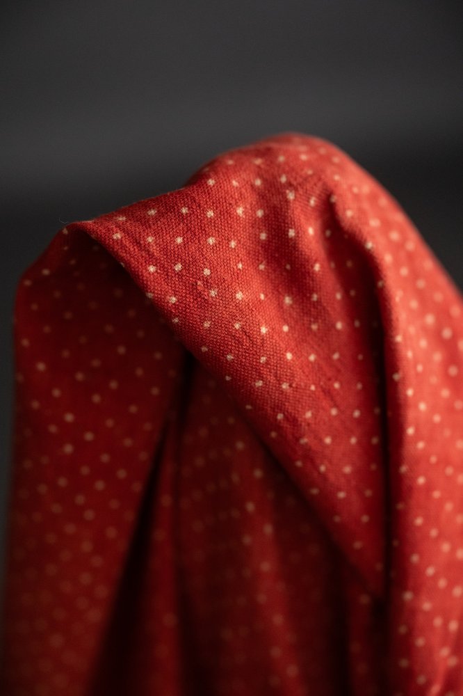 Ajrakh Organic Hand Block Print Cotton - Paprika Spot