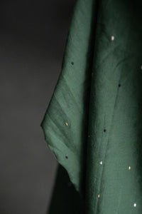 green embroidered cotton