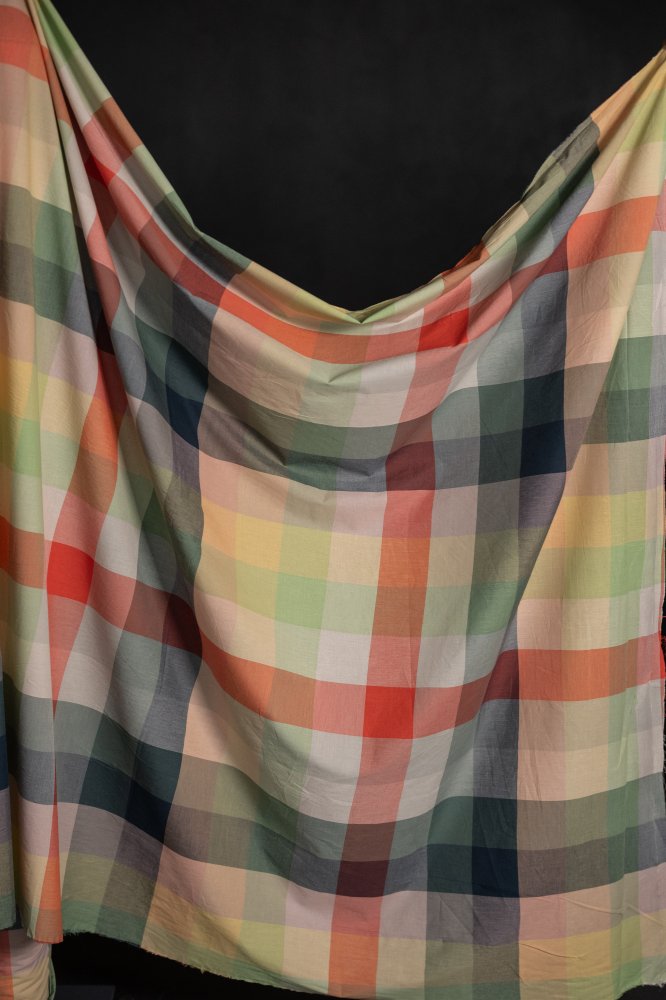 sheer check indian cotton