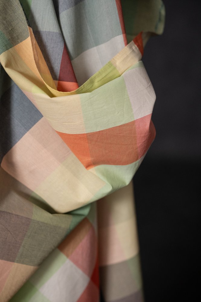 sheer check indian cotton