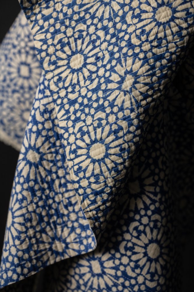 Indian Cotton - Quilted Blue Papercut