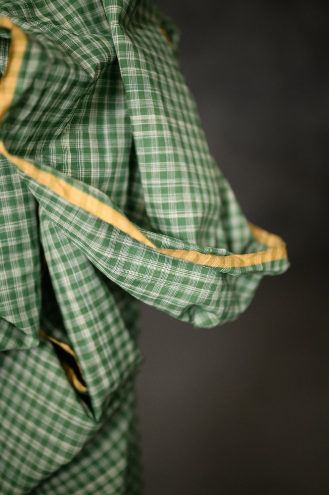 Handwoven Cotton Check - Rooster Tail