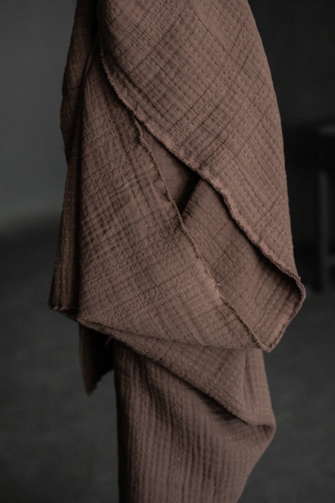 Quilted Jacquard Cotton - Archie Brown Soft Stitch