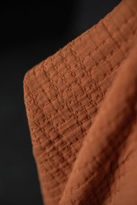 orange jacquard cotton fabric