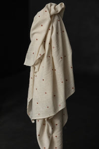 handwoven white mirror fabric