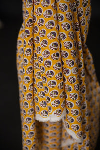 yellow block print fabric