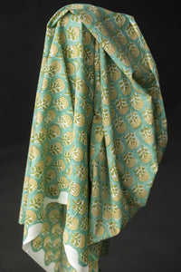 Indian Block Print Cotton - Yarrow Flower