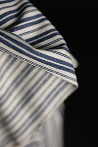 Handwoven Cotton Stripe - Riley Indigo