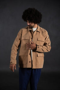 Japanese Washed Cotton Canvas - Desert Town