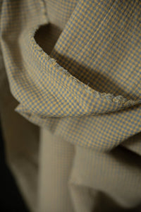 blue yellow check fabric