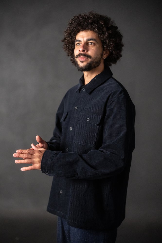 Japanese Corduroy - Navy Grid