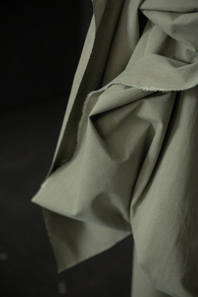 green washed cotton canvas fabric