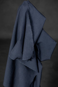 navy japanese cotton hemp fabric