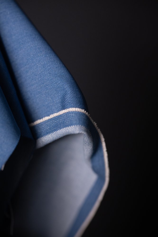 blue organic denim fabric