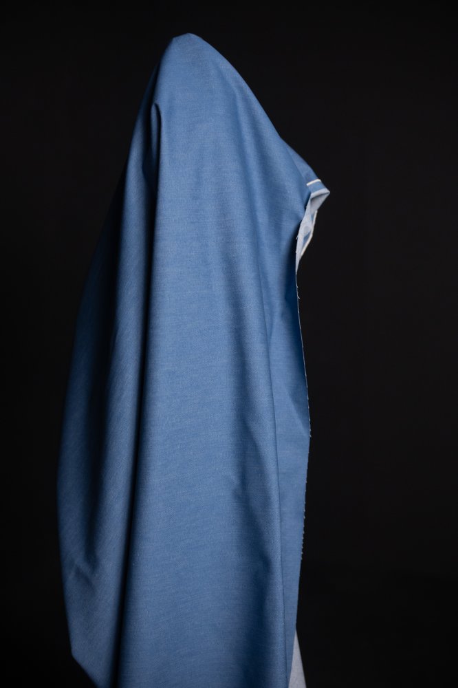 blue organic denim fabric