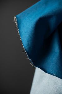 bright blue organic denim fabric