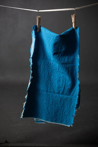 bright blue organic denim fabric