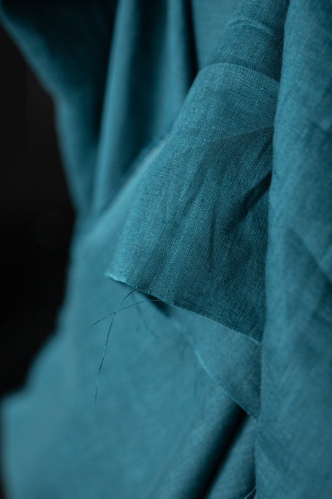 turquoise linen fabric 