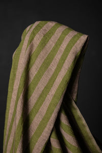 green stripe linen fabric