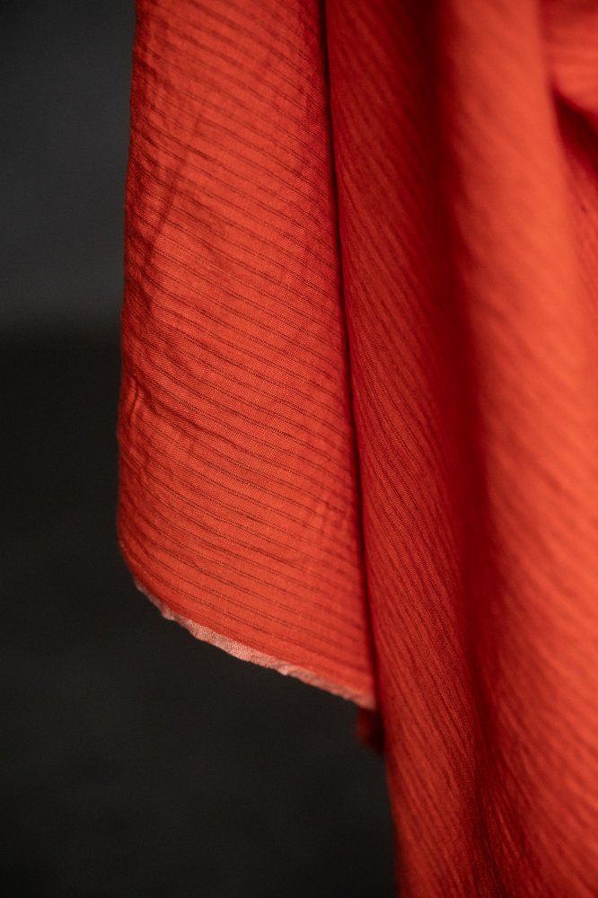 European Laundered Linen Stripe - Bitter Orange