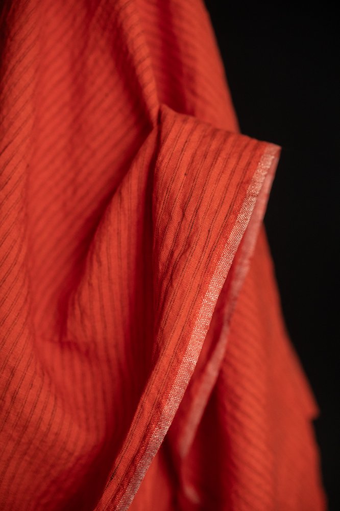 European Laundered Linen Stripe - Bitter Orange