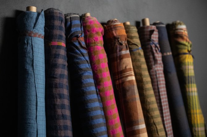 European Laundered Linen Check - Chatou Rust