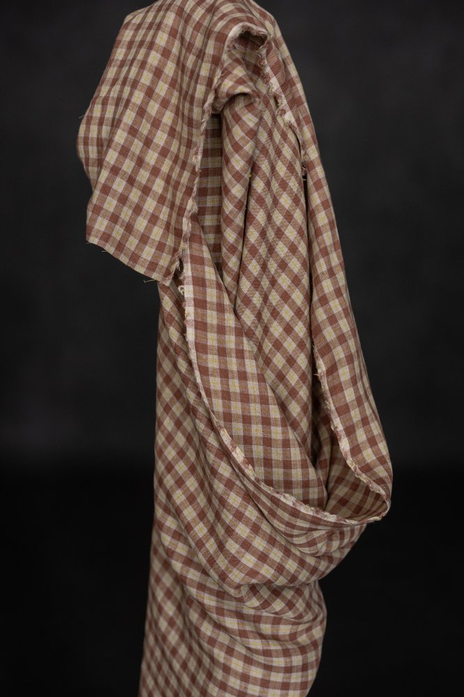 brown linen gingham