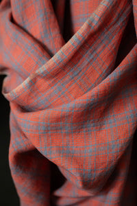 blue red check fabric