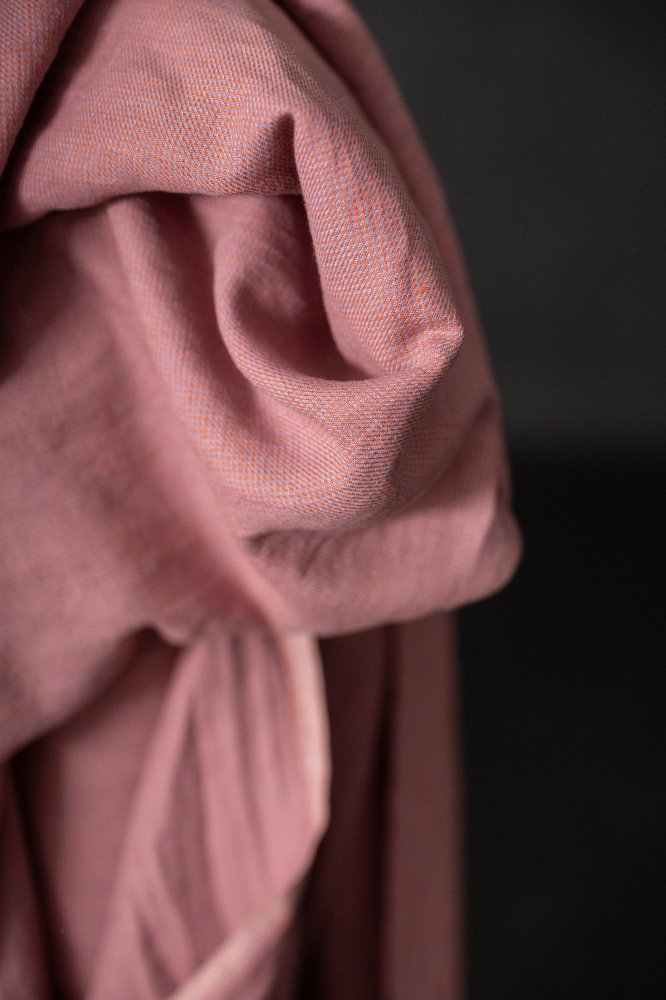 pink purple houndstooth linen